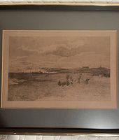 Framed etching full view close