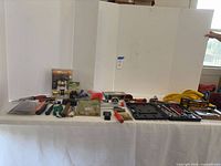 Overview of all tools and hardware on table