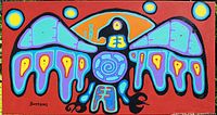 Full view of Thunderbird acrylic painting on canvas