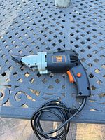 WEN 3650 metal shear front view showing cutting head, body, cord