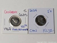 Both 5-cent coins side by side in flips