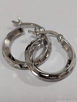 Front view of both hoop earrings showing overall design