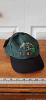 Overall view of hat front showing embroidery and colors