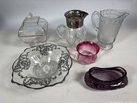 Group shot of all six glass items