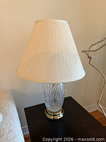 Full lamp showing shade, crystal body and base