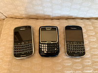 Front view of all three BlackBerry phones