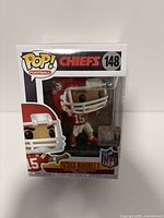 Front of boxed Patrick Mahomes II Funko Pop! showing figure and branding