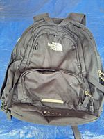 Front view of black The North Face backpack
