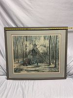 Full view of framed print showing image, mat, and frame