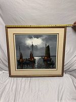 Framed painting front view with width measurement