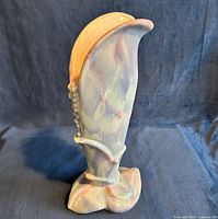 Front view of marbled pastel Royal Haeger vase