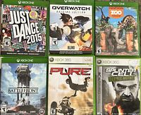 Front covers of all six Xbox game cases