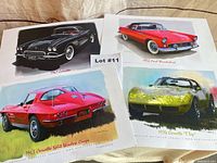 Group shot of four Bob Young automotive prints