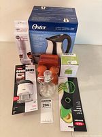 Group shot showing all boxed and loose kitchen items