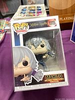 Front view of boxed Mahito Funko Pop figure showing character and box details