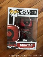 Front view of boxed Funko Pop! Star Wars Guavian #112
