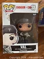 Front view of boxed Funko Pop! Val #38 figure