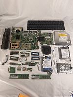 Full view of all components spread on white background