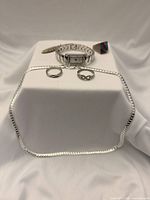 Front view showing all jewelry pieces together