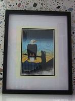 Full view of framed print showing artwork, mat and frame