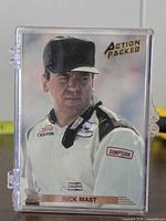 Front of Rick Mast trading card in case