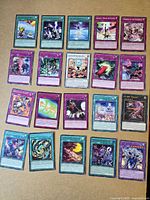 Full layout of twenty Yu-Gi-Oh! cards