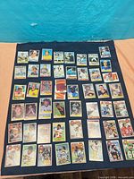 Overview of entire lot showing all 42 cards laid out