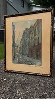 Full view of framed print showing artwork, mat and frame condition