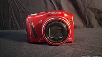 Front view Canon PowerShot SX150 IS showing lens, branding, 12× zoom marking