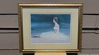 Full front view of framed print showing frame, mat and artwork