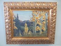 Framed acrylic landscape painting overview