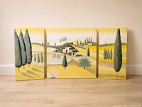 Full view of all three panels standing side by side