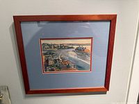 Full view of framed watercolour on wall