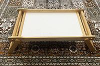 Tray standing on legs, top view