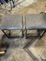 Both stools top view showing seat surfaces and frames