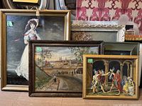 Group shot showing all five framed artworks