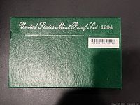 Green cardboard sleeve marked "United States Mint Proof Set • 1994"