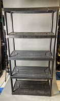 Full front view of 5-shelf resin rack