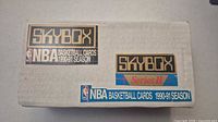 Closed SkyBox labelled box showing brand, NBA logo and season information