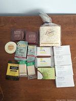 All assorted mini soap bars laid out