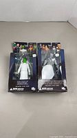 Front view of both packaged action figures