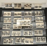Full layout of all 44 stereoscopic cigarette cards displayed in rows