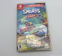 Front view sealed Smurfs Kart Turbo Edition Switch case