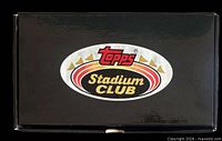 Exterior of black display box with Topps Stadium Club logo