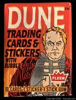 Front of sealed Dune wax pack showing branding and contents