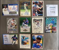 Fronts of all 10 signed cards plus MaxSold lot identifier
