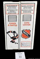 Front view of cardboard OPC NHL card locker