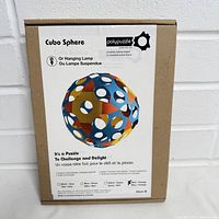 Front of boxed Polypuzzle Cubo Sphere lamp kit