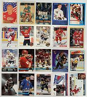 Full grid of 20 hockey trading cards laid out 4×5