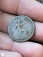 Reverse side showing Britannia design and 1928 date